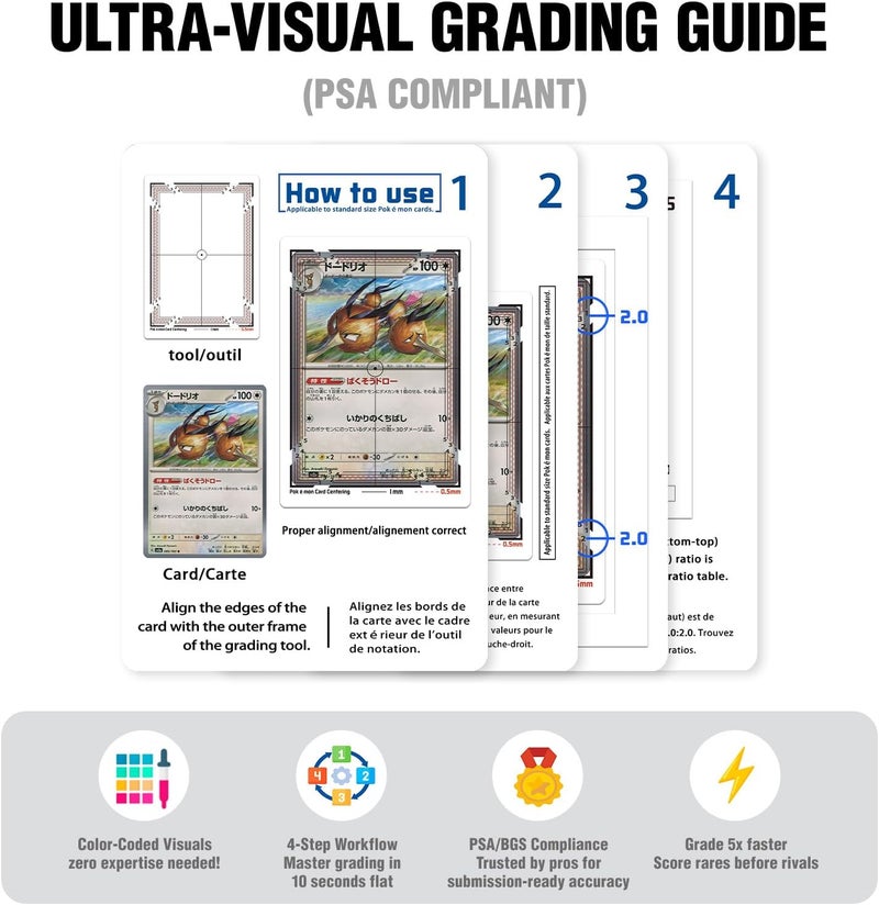 Flinduy Anime Collectible Cards Grading Tool with Cleaning Kit, PSA Standard Size Centering System for Standard Trading Cards, Precision Centering Grading Tools Set​ - Image 5